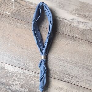 Elegant Blue Scarf with Silver Accent